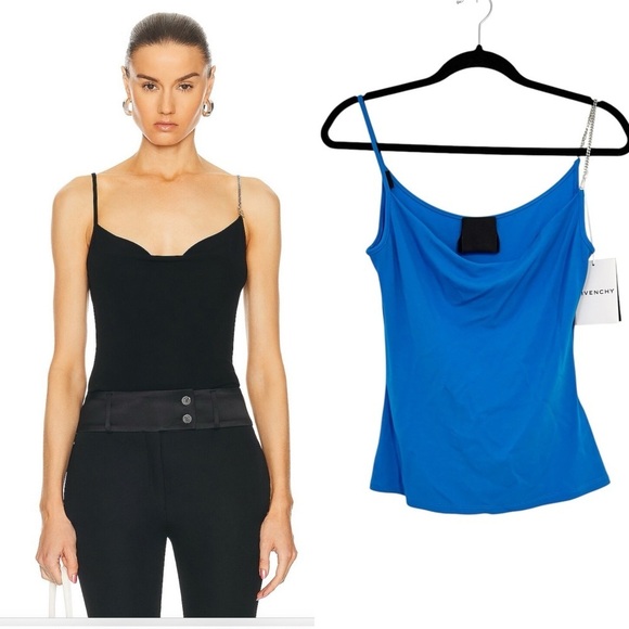 Givenchy Tops - NWT GIVENCHY Draped Sleeveless Top in blue
Size 36